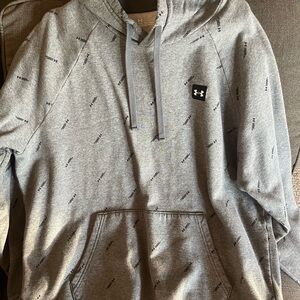 Under Armour Gray Logo-Print Hooded Sweatshirt